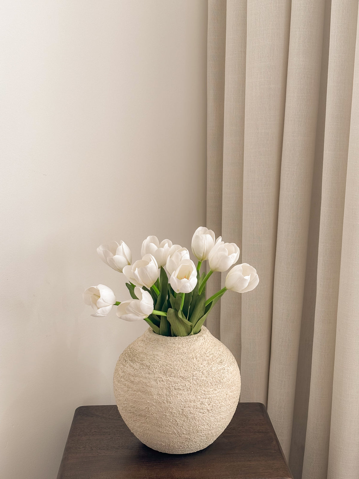Artificial white tulips arrangement, ten stems, by FAUX Dubai