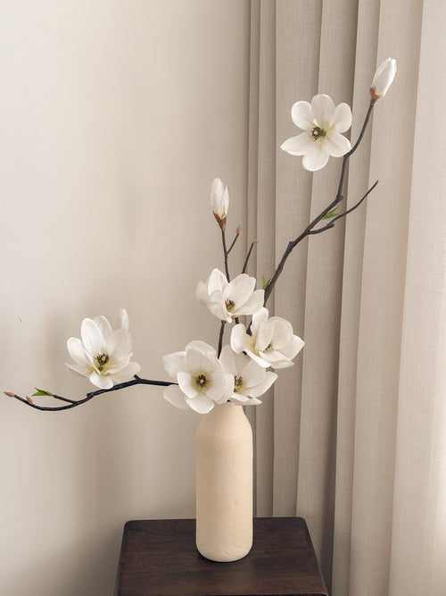 Artificial white magnolia branches with blooms and buds by FAUX Dubai