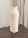 Tall engraved ceramic bottle vase, Vase Grove by FAUX Dubai