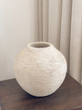 Textured volcanic ceramic globe vase, Vase Volcane by FAUX Dubai