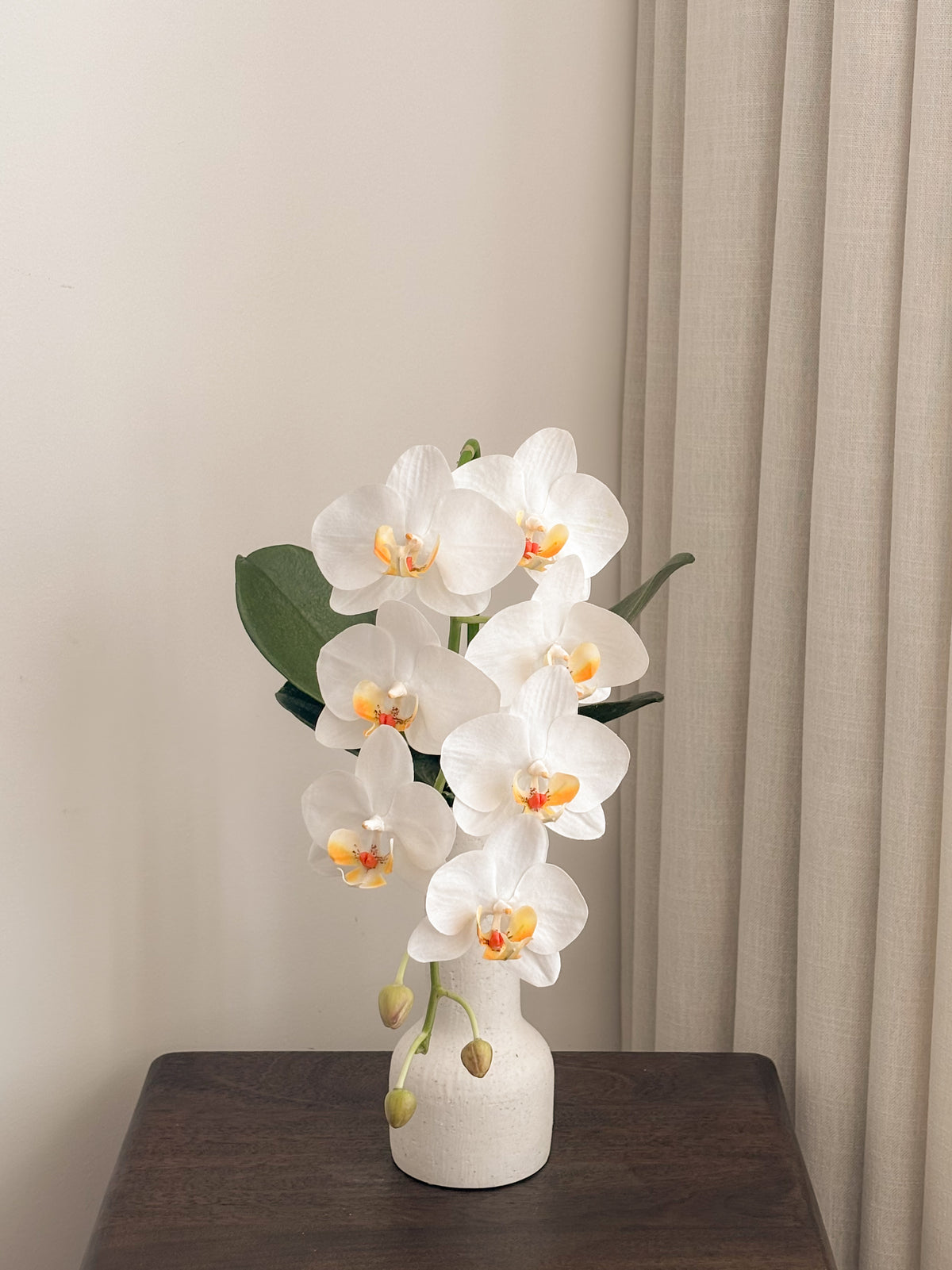 Single stem artificial white orchid by FAUX Dubai
