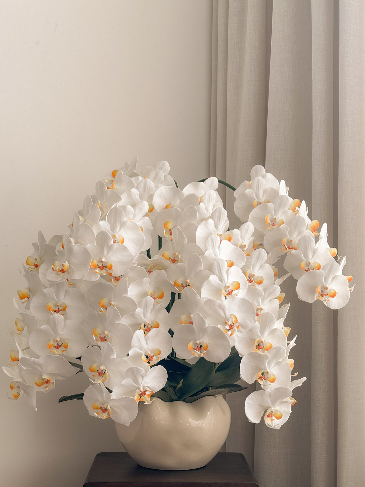 Extra large artificial white orchid arrangement by FAUX Dubai